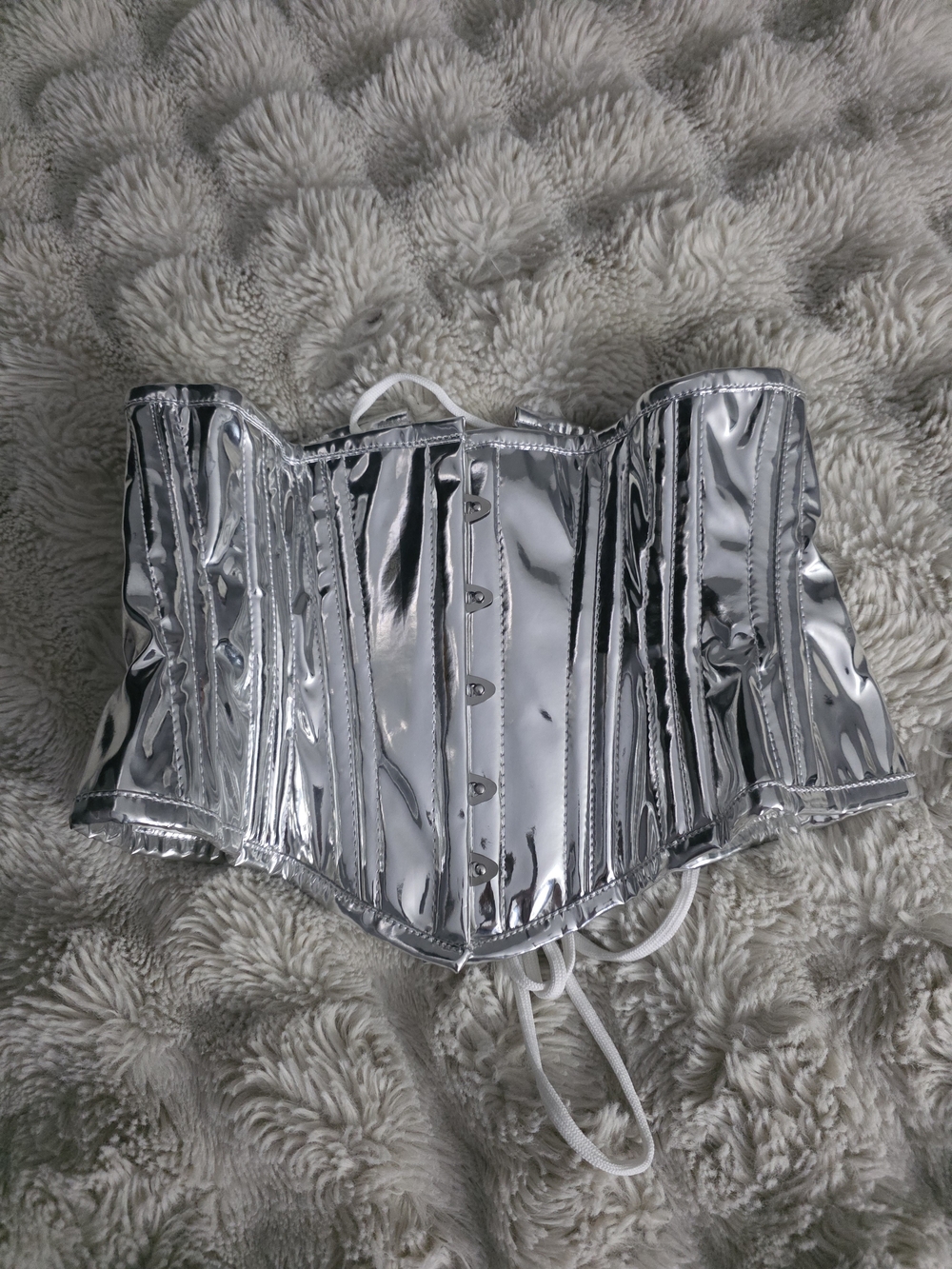 Silver Metallic Waist Corset